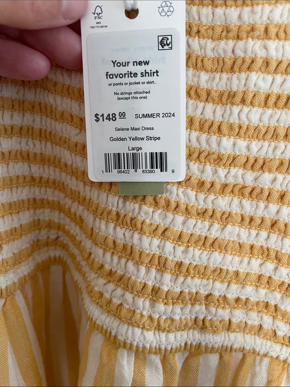 Marine Layet Yellow and White Striped Sundress - Picture 2 of 2